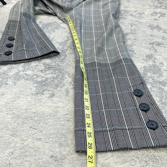 Derek Lam 10 Crosby Plaid Trouser Pants Crop Ankle 2 Tone Button Hem Sz 2 - Picture 9 of 14